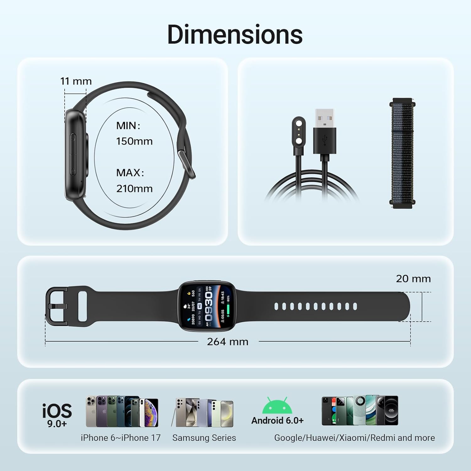 Fitpolo Smart Watch, 1.85" AMOLED Fitness Tracker with Bluetooth Call, Heart Rate/Sleep/SPO₂ Monitor, 100+ Sports Modes, 3ATM Waterproof Smartwatch for Android/iPhone/Samsung, Includes 2 Bands - Image 9