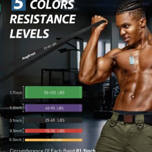 Resistance Bands for Working Out: 5-Levels Exercise Bands Set – Pull Up Assistance Elastic Silicone – Physical Therapy/Stretching/Training – Home Gym for Women/Men