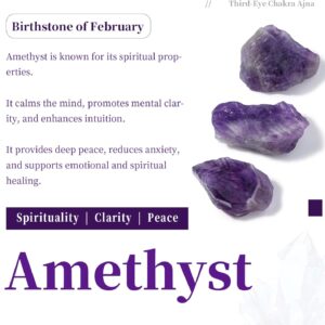 SUNYIK Natural Amethyst Tumbled Chip Stone, Third Eye Chakra Crystal Pillow for Healing Reiki, Sphere Sculpture Figurine Point Display Stand