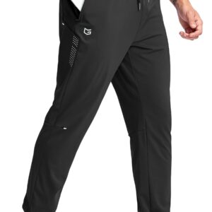 G Gradual Men’s Joggers with Zipper Pockets Athletic Workout Gym Pants Stretch Running Track Jogging Sweatpants for Men