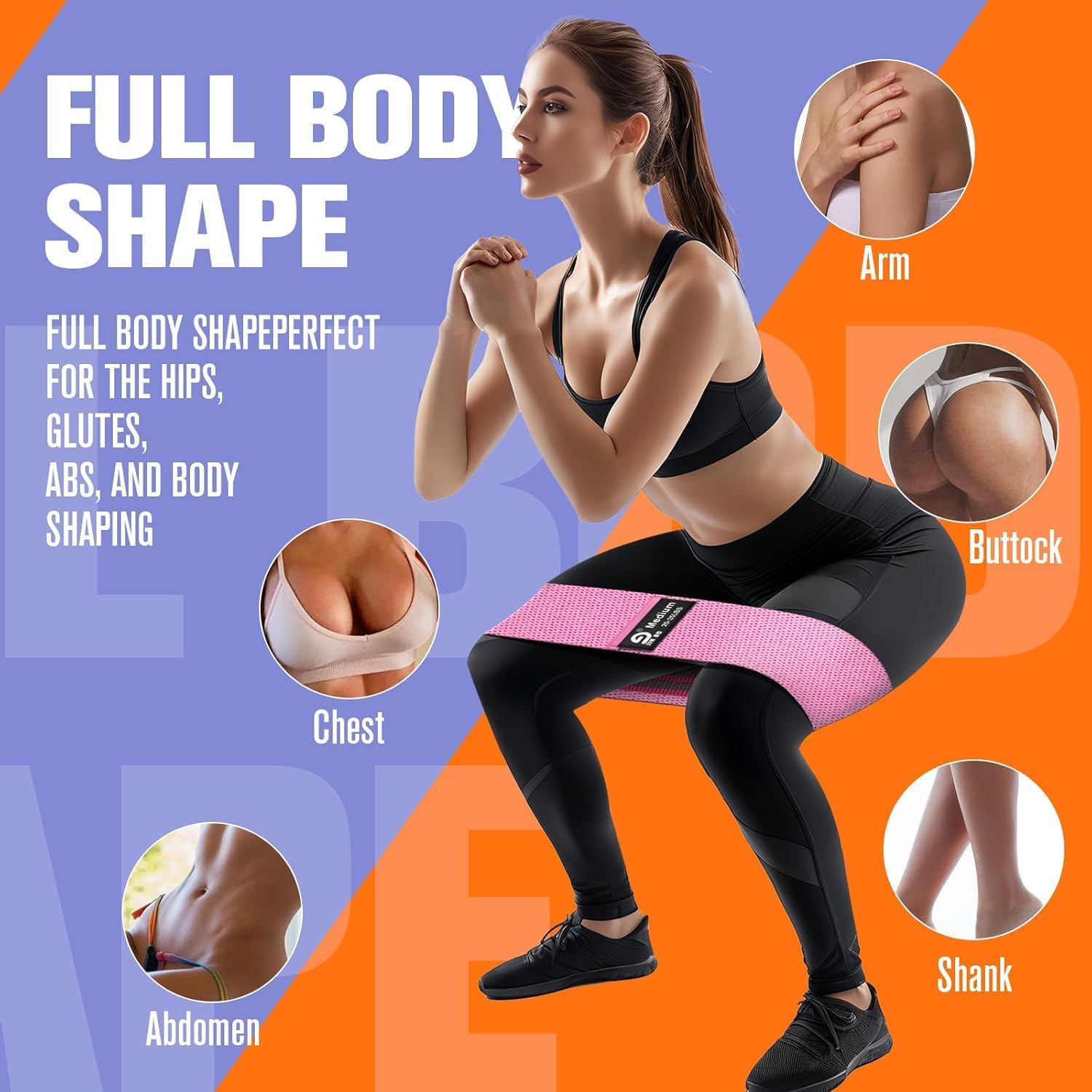Thick Fabric Booty Bands – Resistance Loop Bands for Glutes & Legs, Home Gym, Pilates & Yoga – JIN BD - Image 3