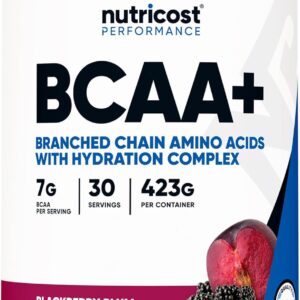 Nutricost BCAA Active with Glutamie, Citrullie, and Coconut Hydration Powder (BlackBerry Plum) 30 Servings – Branched Chain Amino Acids with Hydration Complex – Gluten-Free, Non-GMO