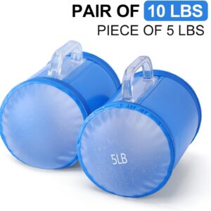 Water Dumbbells, Water Filled Training Dumbbells, Travel Weights Set, Adjustable Weights to 10 Lbs/Pair, Portable Gym for Strength Training, Fitness and Shaping