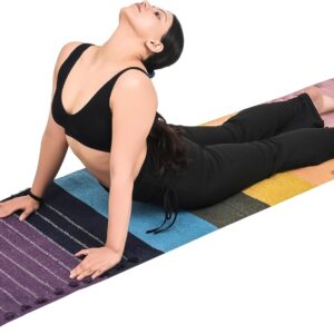 Sivi Herbal Organic Cotton Yoga Mat – Eco-Friendly Hand-Woven Non-Slip Rug – Thick & Comfortable (24”x72”x5mm) for Home Fitness & Yoga