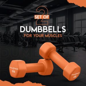 Fitness Republic Neoprene Dumbbell Set of 2, Non-Slip, Hex Shape, Free Weights for Muscle Toning and Strength Building – Portable Home Gym Hand Weights