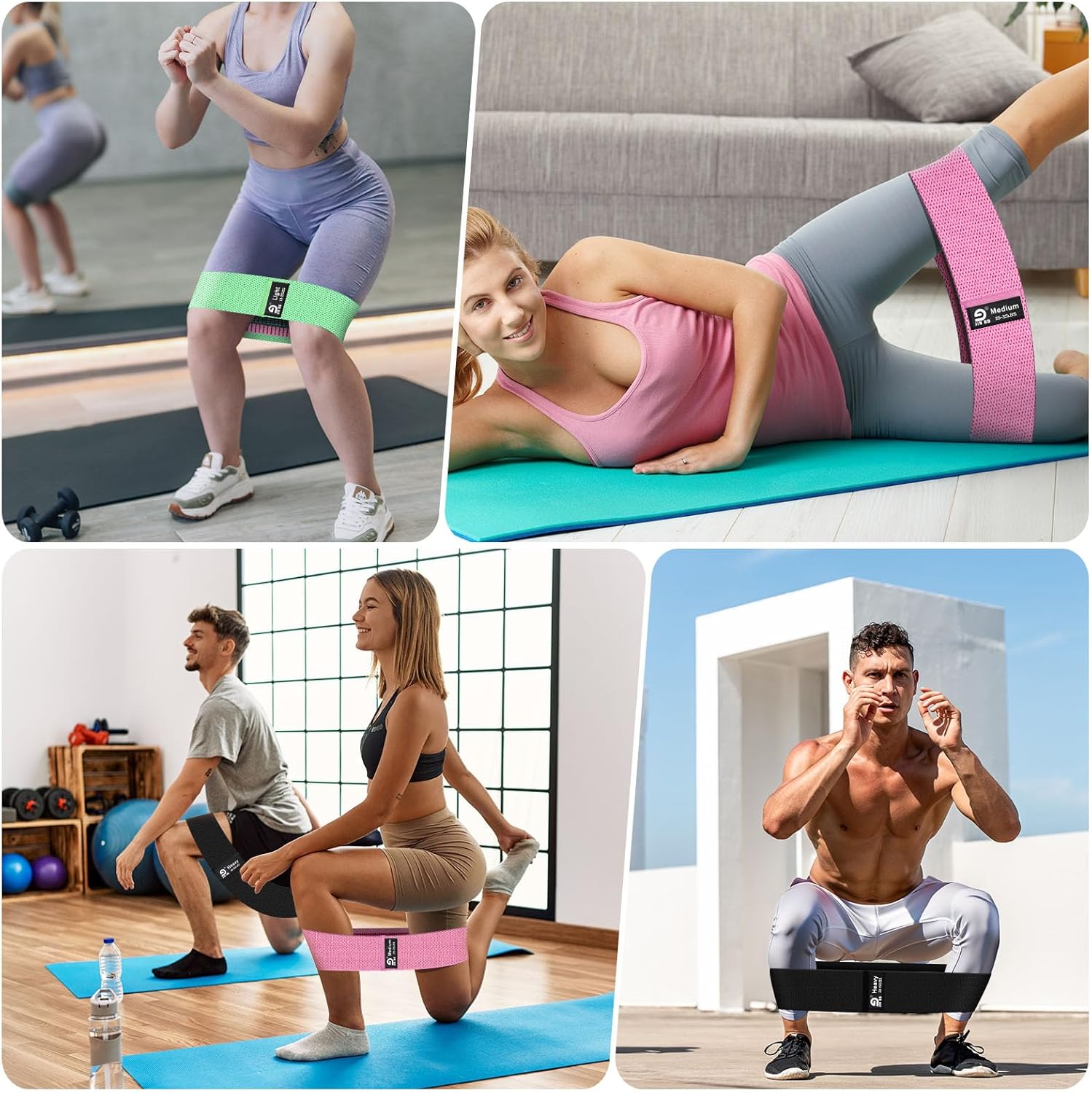 Fabric Resistance Bands Set – Booty Bands for Legs & Glutes, 3 Resistance Levels, Non-Slip Workout Bands for Women & Men, Ideal for Yoga, Pilates, Fitness, and Home Workouts - Image 5