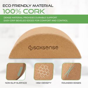 Soxsense Half Moon Recovery Block & Calf Stretching- Improve Balance, Stability & Foot Mobility/Calf Stretcher for Plantar Fasciitis Relief/Yoga & Pilates Balance Trainer