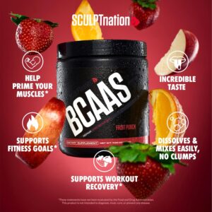 Sculpt Nation by V Shred BCAA Powder – Powerful Amino Acids Blend to Support Recovery and Endurance, Branch Chain Essential Amino Acids, Fruit Punch – 30 Servings