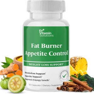 Fat Burner & Appetite Control Weight Loss Supplements for Women & Men – Metabolism Booster w/ L-Carnitine, CLA, Chromium – Appetite Suppressant for Weight Loss – 30 Capsules