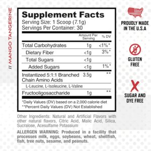 Purus Labs Everyday Amino BCAA Powder | Amino Acids for Muscle Hydration & Recovery | Sugar Free & Gluten Free | 30 Servings (Fresh Mango Tangerine)