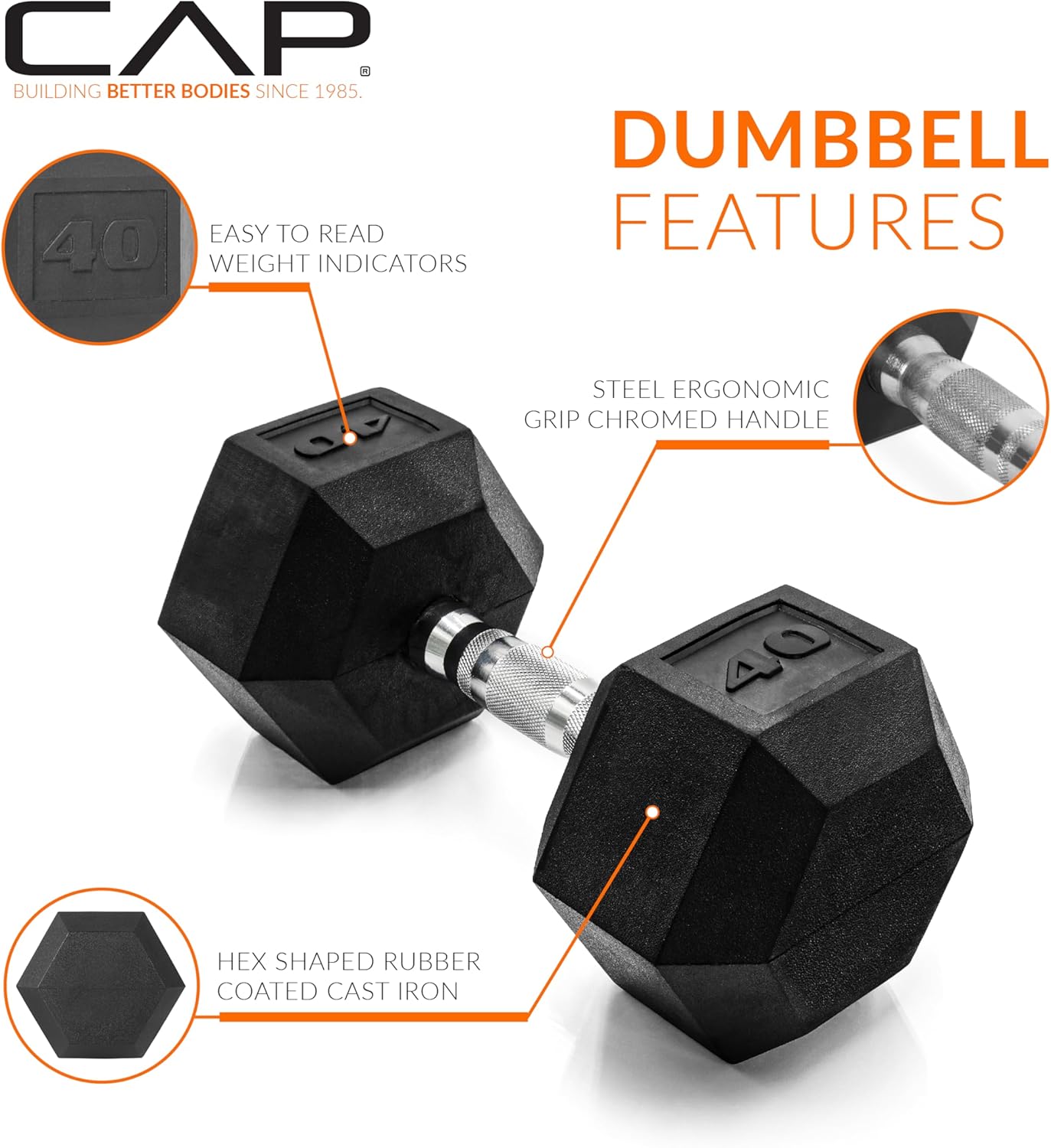 CAP Barbell Coated Dumbbell Weight | Multiple Options Pairs & Sets - Image 3