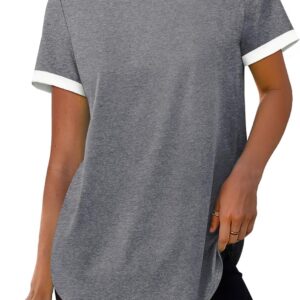 Womens Workout Tops Summer Short Sleeve Shirts Athletic Color Block Gym Clothes Outfits Sun Protection UPF 50+ T Shirts