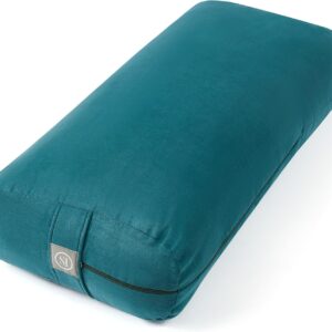 Meditation Cushion Bolster Pillow for Restorative Yoga – Supportive Cushion for Meditation, Pilates, and Relaxation – Filled with Buckwheat Hulls – Removable Cover