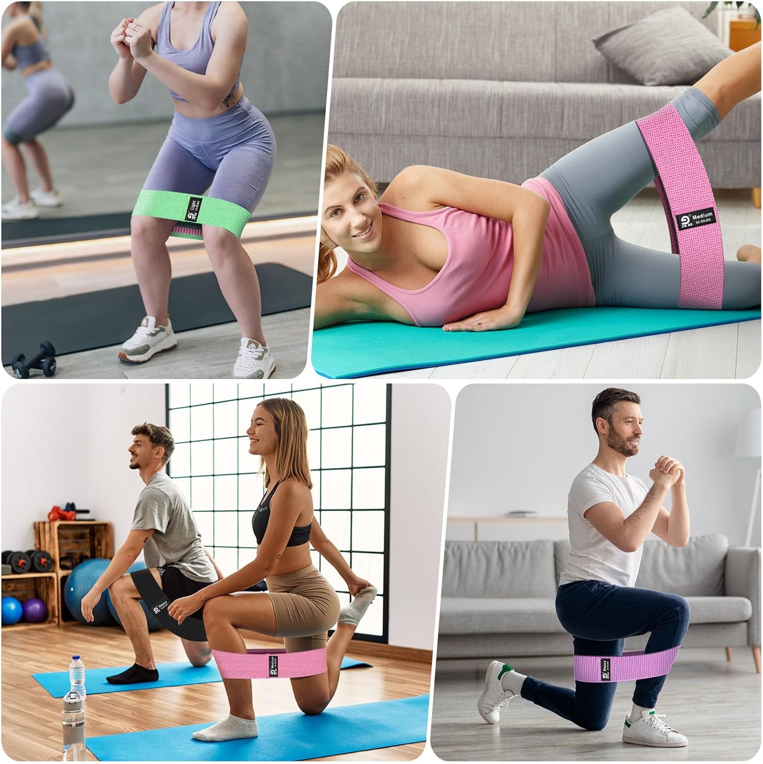 Fabric Resistance Bands Set – Booty Bands for Legs & Glutes, 3 Resistance Levels, Non-Slip Workout Bands for Women & Men, Ideal for Yoga, Pilates, Fitness, and Home Workouts - Image 5