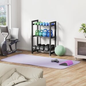 Dumbbell Rack 3-Tier 20 IN Length Adjustable Weight Rack For Home Gym Dumbbells Kettlebell (Rack Only)