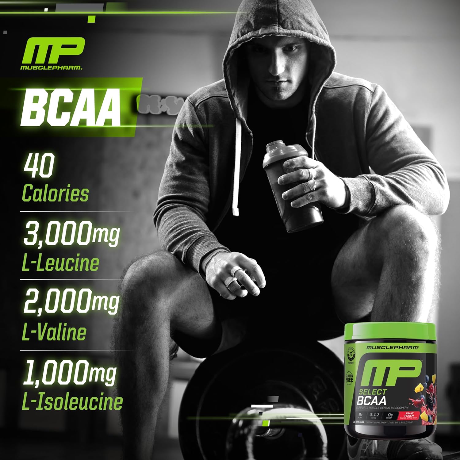 MusclePharm Essentials BCAA Powder, Pre & Post Workout Recovery Drink, Supports Muscle Recovery & Energy, Essential Amino Acids, 30 Serv, Fruit Punch - Image 5