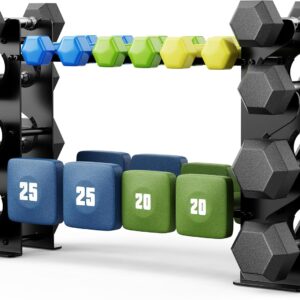 Dumbbell Rack Stand for Home Gym: Rack Only Holder for Dumbbells, Free Weights, 400LB Capacity Heavy-Duty Compact Storage Organizer
