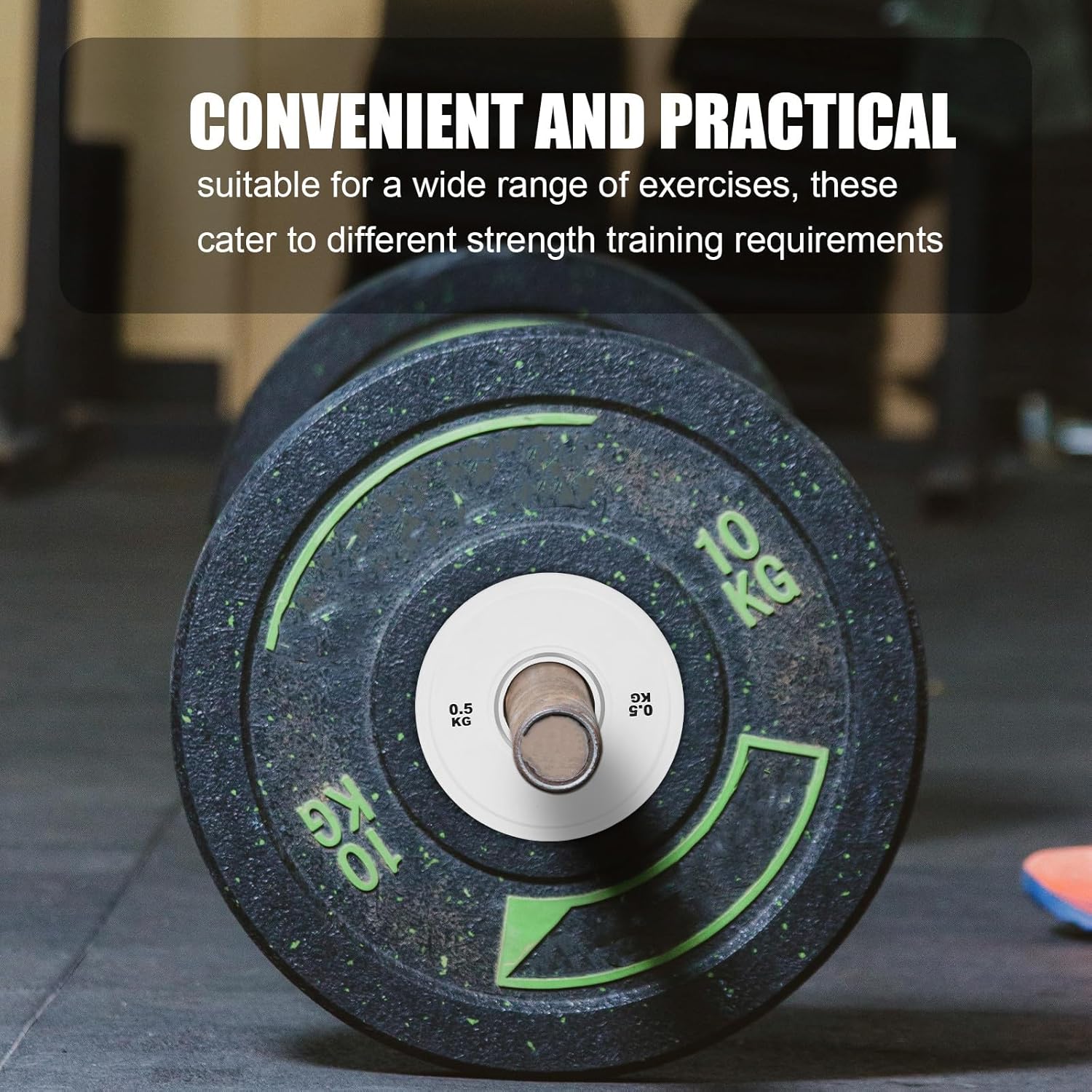 BESPORTBLE 5kg White Dumbbell Weight Plate Large Hole Rubber Coated Fractional Weight for Home Gym Strength Training and Barbell Workouts - Image 9
