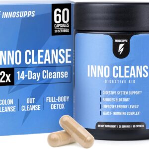 InnoSupps Inno Cleanse 14 Day Colon & Detox Flush, Waist Trimming Complex, Gut Cleanse, Digestive System Support, Stool Softener & Reduced Bloating & Occasional Constipation Relief