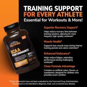 21st Century Full Fuel 365 BCAA Performance, 2000mg Per Serving, 240 Count, Gluten Free & Non-GMO, Amino Acids Supplement for Workout & Muscle Support