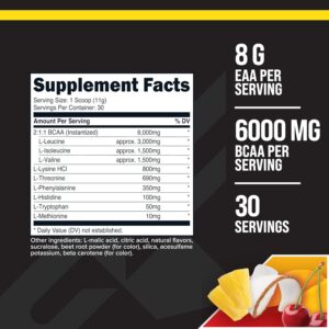 Primaforce EAA Powder (30 Servings, Tropical Punch) – Essential Amino Acids for Pre/Intra Workout and Recovery – Non-GMO and Gluten Free