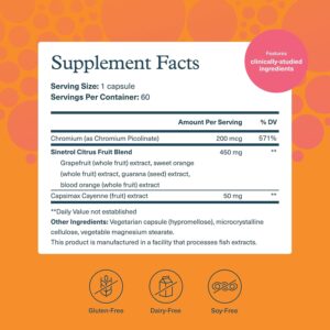 Youtheory Daily Fat Burner – Supports Body Composition & Metabolism – with Citrus Fruit Blend, Chromium & Cayenne Extract – Gluten, Soy & Dairy Free – 60 Vegetarian Capsules