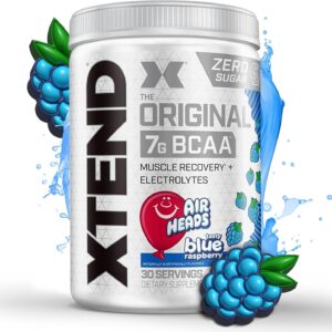 Xtend Original BCAA Powder Airheads Candy Flavor, 7g BCAA and 2.5g L-Glutamine, Sugar Free Post Workout Muscle Recovery Drink with Amino Acids for Men & Women, 30 Servings