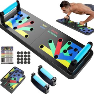Solid Push Up Board 15 in 1 Home Workout Equipment Multi-Functional Pushup Stands System Fitness Floor Chest Muscle Exercise Professional Equipment Burn Fat Strength Training Arm Men & Women Weights