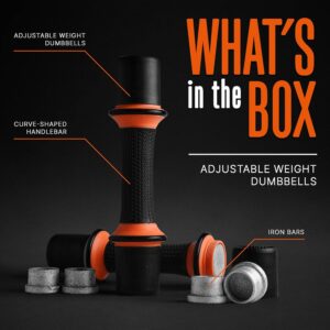 SQUATZ 4.41 lbs. Dumbbell Weight Set – Adjustable Weight All-in-One Versatile Dumbbells for Women, Non-Slip Neoprene Ideal for Common Movement and Multi Functional Exercise, Home Gym Training