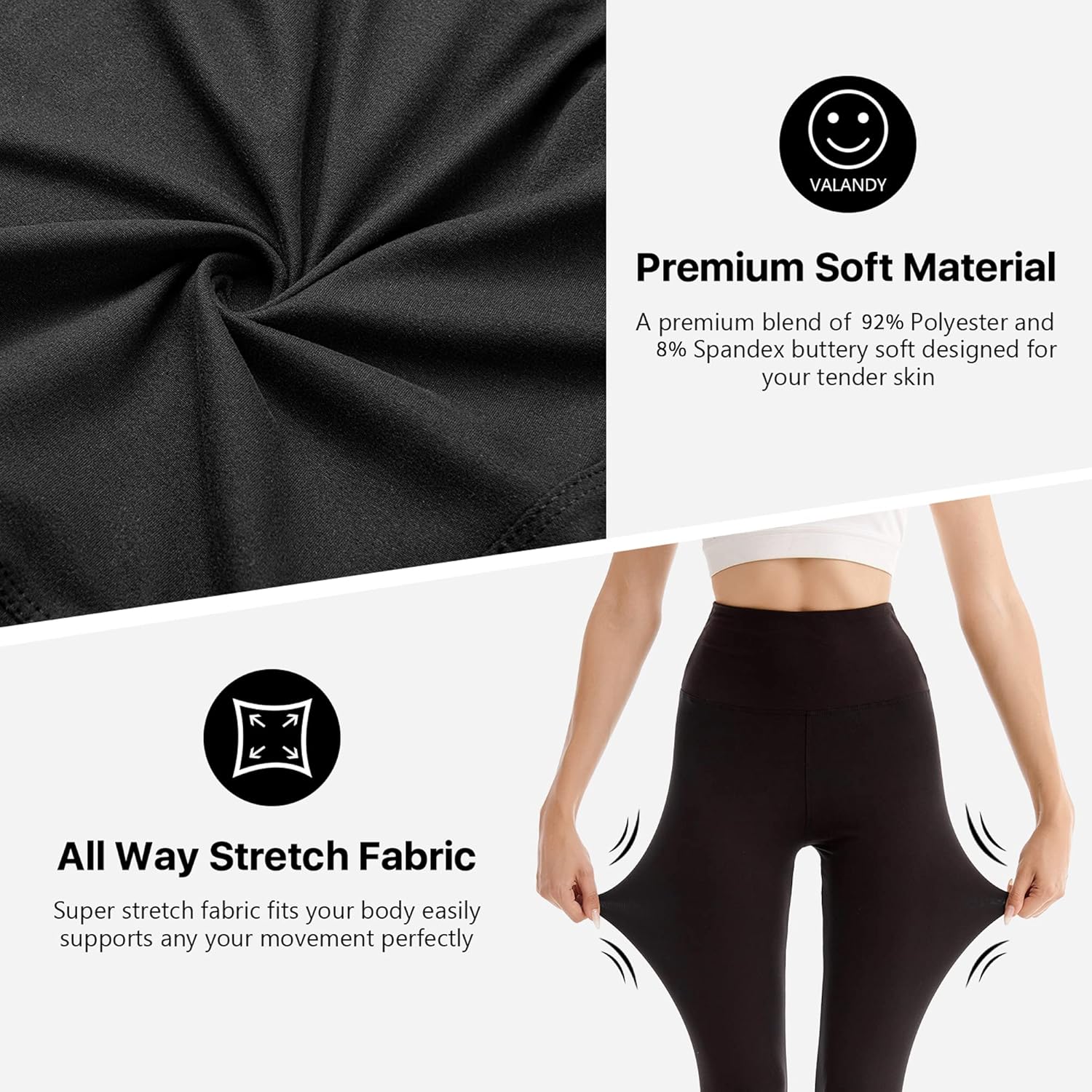 SINOPHANT High Waisted Leggings for Women - 2 Packs Buttery Soft Yoga Pants for Workout Athletic - Image 4