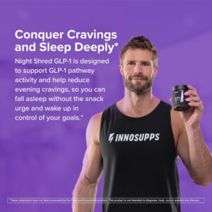 InnoSupps Night Shred GLP-1 – Nighttime Metabolic + Sleep Support* – Akkermansia + Ashwagandha – 60 Capsules. 30 Servings.