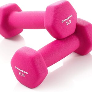 Philosophy Gym Set of 2 Neoprene Dumbbell Hand Weights, Hexagon Shape
