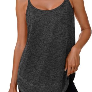 ANRABESS Workout Tank Tops for Women Spaghetti Strap Camisole Shirts Summer 2026 Loose Fit Athletic Running Yoga Gym Clothes Black L
