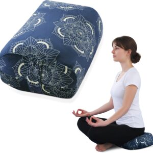 MABOZOO Yoga Bolster Pillow, Rectangular Yoga Bolster for Restorative & Meditation, Professional Meditation Cushion with Carry Handle