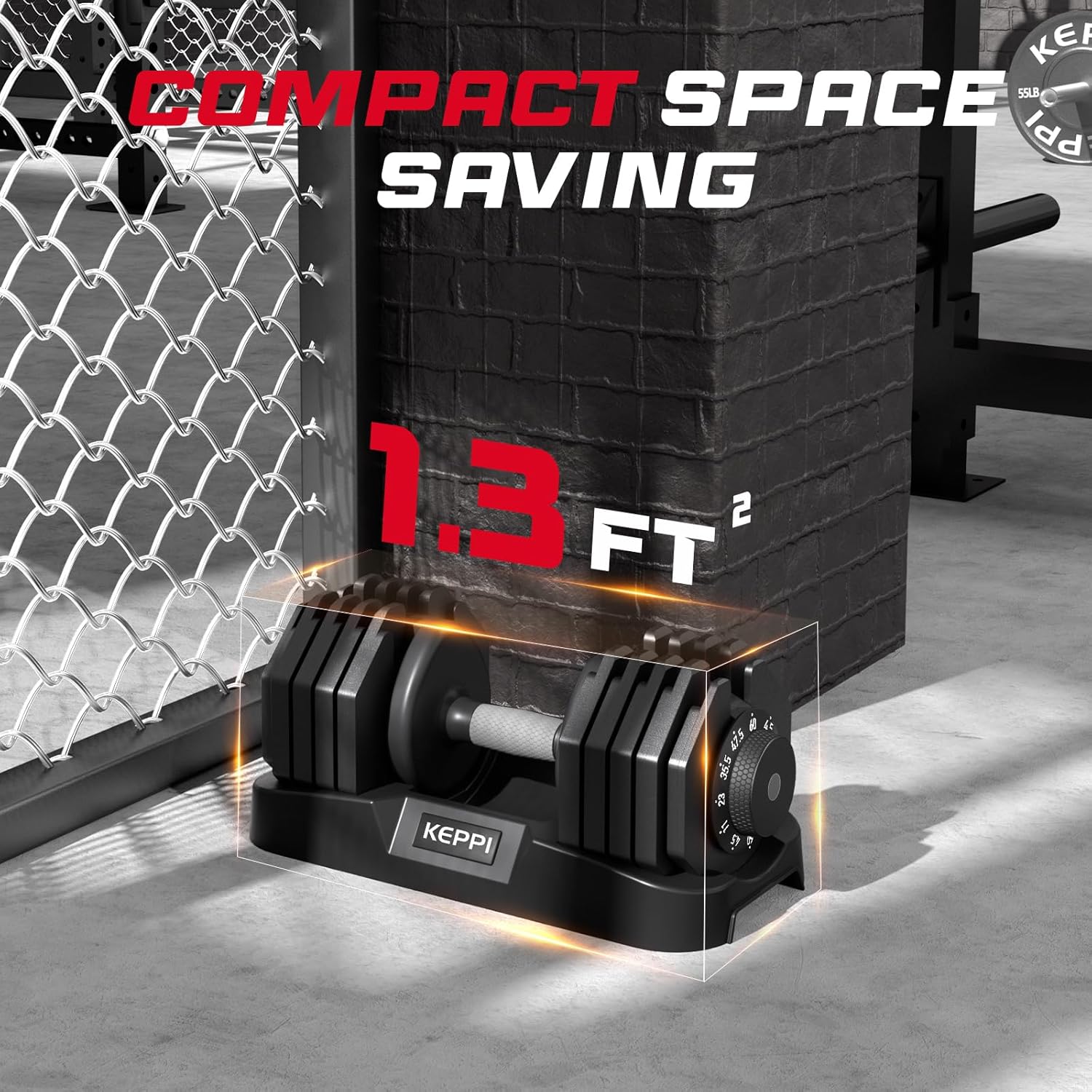 Keppi Adjustable Dumbbells Set-25lb/40lb/55lb/60lb, Anti-Slip Metal Fast Adjust Weight Handle, Exercise & Fitness for Full Body Workout - Adjustable Dumbbell Series - Image 7