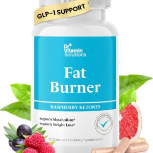 Fat Burner with GLP‑1 Support – Raspberry Ketones, Green Tea & Kelp – Metabolism & Appetite Support for Women & Men – 30 Capsules