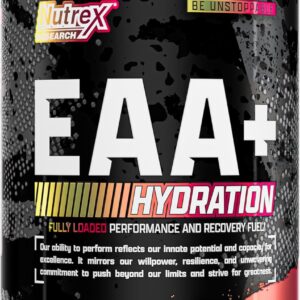 Nutrex Research EAA Hydration | EAAs + BCAA Powder | Muscle Recovery, Strength, Muscle Building, Endurance | 8G Essential Amino Acids + Electrolytes | (Packaging My Vary) 30 Servings (Pink Lemonade)