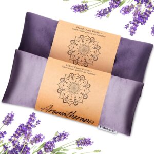 Weighted Eye Mask for Sleep, Yoga, Meditation, Lavender Eye Pillow Heated for Headache, Sinus, Dry Eyes Relief, Moist Heat Mask Purple Relaxation Gifts for Women (Purple&Lilac)