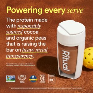 Ritual Pea Protein Powder with BCAA: 20g Organic Vegan Plant-Based Protein from Regenerative Farms in North America, Complete Amino Acid Profile, Gluten Free, Sugar Free