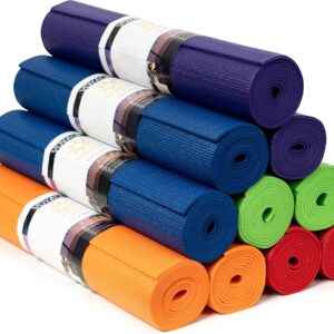 Sunshine Yoga Voyage Yoga Mat, 10 Pack, 72″ x 24″ Professional Studio and Gym Bulk Yoga Mats, 5mm Thick, Durable, Anti-Tear, Non Slip Fitness and Exercise Mats