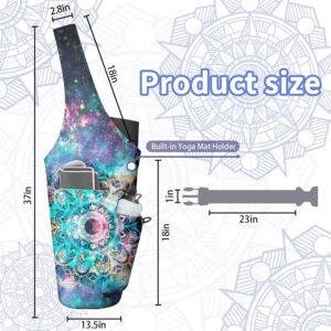 Yoga Mat Bag for Women Yoga Bag with Large Size Pocket and Zipper Pocket,Rhombus Pattern- Yoga Bags and Carriers Fits All Your Stuff