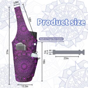 Yoga Mat Bag for Women Yoga Bag with Large Size Pocket and Zipper Pocket,Rhombus Pattern- Yoga Bags and Carriers Fits All Your Stuff