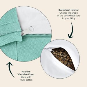 Retrospec Sedona Zafu Meditation Cushion Filled w/Buckwheat Hulls – Yoga Pillow for Meditation Practices – Machine Washable 100% Cotton Cover & Durable Carry Handle, Round