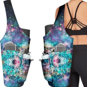 Yoga Mat Bag for Women Yoga Bag with Large Size Pocket and Zipper Pocket,Rhombus Pattern- Yoga Bags and Carriers Fits All Your Stuff