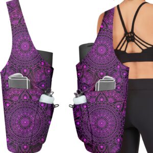 Yoga Mat Bag for Women Yoga Bag with Large Size Pocket and Zipper Pocket,Rhombus Pattern- Yoga Bags and Carriers Fits All Your Stuff