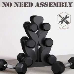 Dumbbell Rack, Stand Only, No Install Needed Small Weight Rack with Dumbbell Protector Edge,Suitable for Rubber-Coated Dumbbells