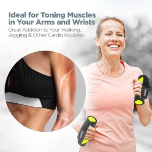 Logest Soft Hand Weights – Adjustable Neoprene Dumbbells (1LB, 2LB, 3LB, 4LB) – Red, Yellow, Blue, Purple – Velcro Straps – Weight Training, Walking, Jogging, Aerobics, Yoga
