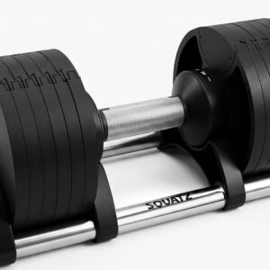 SQUATZ Adjustable Dumbbells with Quick Weight Change, Space-Saving Dumbbell Set with Anti‑Slip Handle, Secure Locking System, Heavy‑Duty Plates & Base for Home Workout and Strength Training