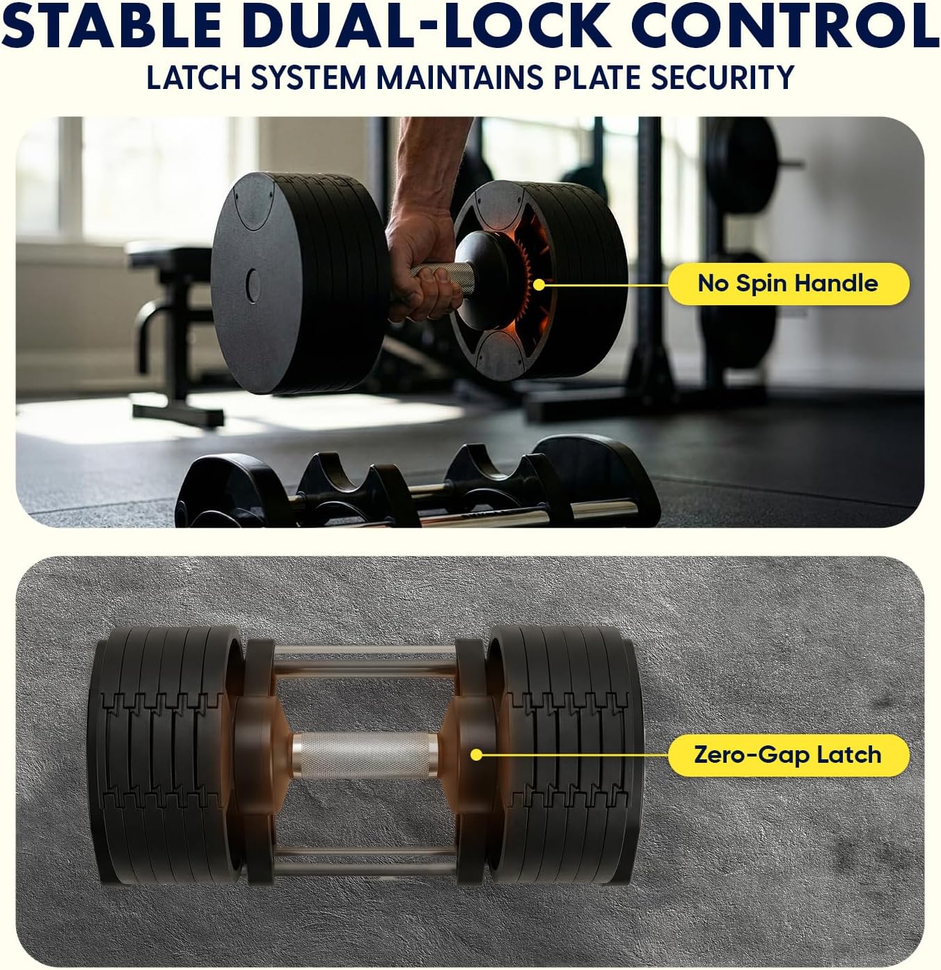SQUATZ Adjustable Dumbbells with Quick Weight Change, Space-Saving Dumbbell Set with Anti‑Slip Handle, Secure Locking System, Heavy‑Duty Plates & Base for Home Workout and Strength Training - Image 3