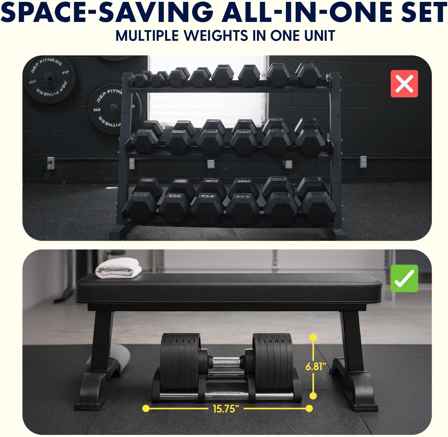 SQUATZ Adjustable Dumbbells with Quick Weight Change, Space-Saving Dumbbell Set with Anti‑Slip Handle, Secure Locking System, Heavy‑Duty Plates & Base for Home Workout and Strength Training - Image 6